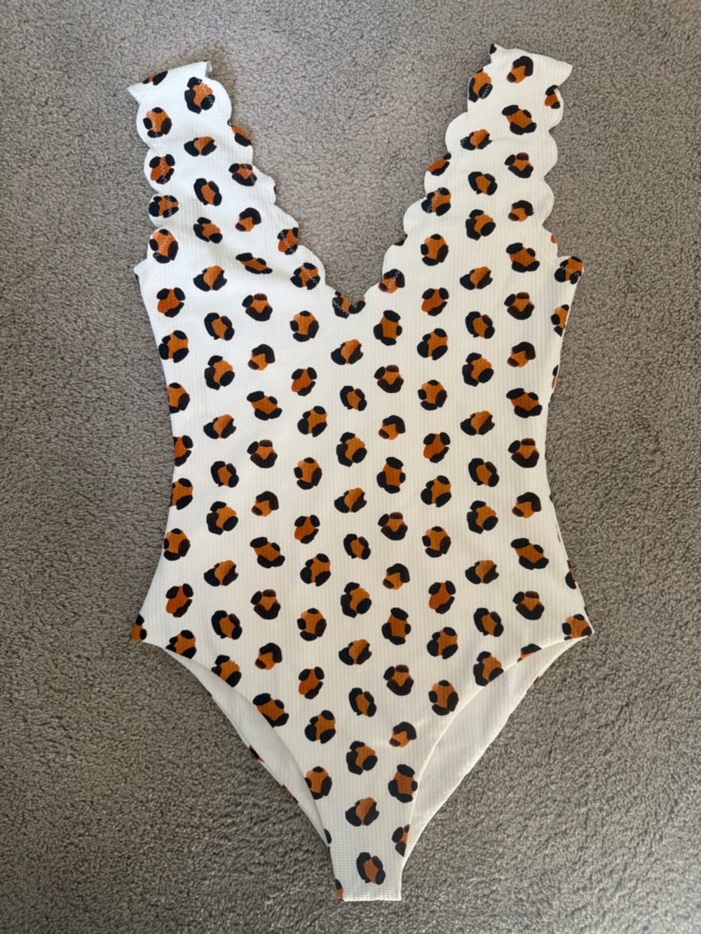 Marysia Leopard Scalloped Maillot Swimsuit Small